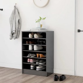 Scarpiera Grigio Lucido 60x35x92 Cm İn Truciolato /