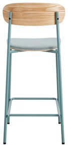 Set di 2 sgabelli da bar in colore blu-naturale (altezza seduta 66 cm) Adriana - Marckeric