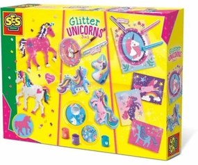 Gioco Educativo SES Creative Glitter unicorns 3 in 1