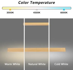 Brilagi - Sospensione LED dimmerabile su cavo SLIMLINE LED/40W/230V 3000-6000K finitura rovere + telecomando