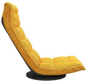 Sedia da pavimento girevole giallo senape in tessuto