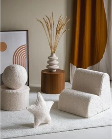 Cuscino per divano da bambini color crema con rivestimento in bouclé Star – Wigiwama