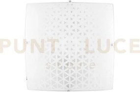 Plafoniera maori bianca 4 luci attacco e27 50x50x12cm in vetro bian...