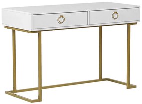 Tavolino consolle metallo bianco e oro 115 x 50 cm WESTPORT Beliani