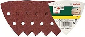 Accessories 2607019489 Carta abrasiva a delta a strappo, perforato Dimensione dei grani 80 Lato 93 mm 25 pz. - Bosch