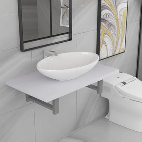 Set Mobili Da Bagno 2 Pz Ceramica Bianco /