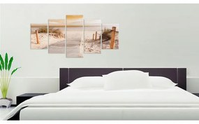 Quadro Mattina in spiaggia  seppia  Colore Beige, Dimensioni e Misure 100x50