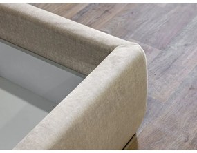 Letto matrimoniale imbottito beige con contenitore con griglia 180x200 cm Jade - Bobochic Paris