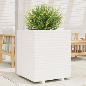 Fioriera Da Giardino Bianca 60x60x72 M Legno Massello Di Pino /