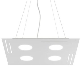 Lampadario Design Square bianco paralume bianco 4x GX53