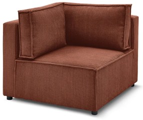 Parte divano componibile color mattone (con composizione variabile) con rivestimento in velluto a coste Nihad modular – Bobochic Paris