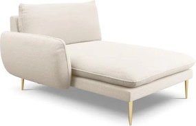 Chaise longue Vienna in bouclé con gambe oro – L170cm