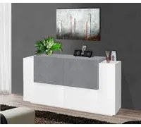 Credenza New Coro 160 4 ante Bianco Lucido/Ardesia