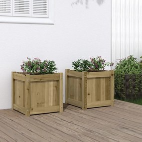 Fioriere Da Giardino 2 Pz İn Legno Di Pino Impregnato /