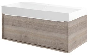 Mobile sottolavabo e lavabo Neo Frame per vasca centrale rovere grigio L 90 x H 32 x P 48 cm