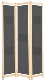 Divisorio A 3 Pannelli Grigio 120x170x4 Cm İn Tessuto /