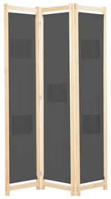 Divisorio A 3 Pannelli Grigio 120x170x4 Cm İn Tessuto /