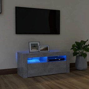 Mobile Porta Tv Con Luci Led Grigio Cemento 90x35x40 Cm /