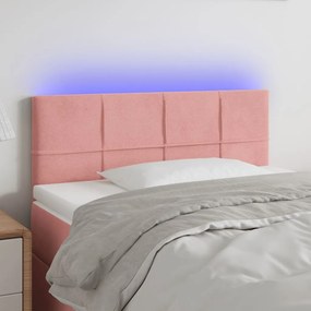 Testiera A Led Rosa 100x5x78/88 Cm İn Velluto /