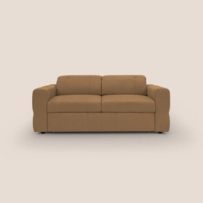 Kronos Divano con pouf estraibile poggiapiedi e poggiatesta reclinabili in morbida microfibra impermeabile T11 cuoio