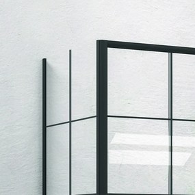 Box doccia angolare 180x90 doppio scorrevole telaio nero NICO-D6000S - KAMALU