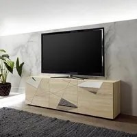 Mobile porta Tv con 3 ante e specchi, Rovere, ZLCMADPT-R