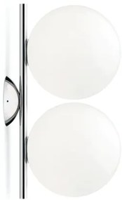 Flos IC Lights Ceiling/Wall 1 Double Lampada 42 cm da parete/soffitto a luce diffusa in vetro opalino bianco e ottone Cromo