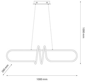 Lampadario LED a sospensione con filo VERTIGO LED/54W/230V nero