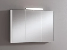 Pensile con luce Akira laccato lucido bianco L 100 x H 70 x P 15.5 cm