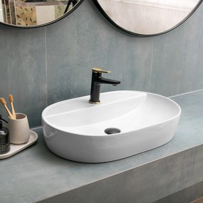 Lavabo D'Appoggio 61x40 Cm Karag Bianco Lucido