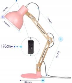 Lampada da tavolo 1xE27/40W/230V rosa