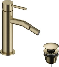 Rubinetto per bidet getto laminare cristallino LOOP SANYCCES oro spazzolato lucido