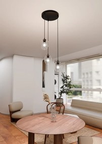 Lampadario a Sospensione in Acciaio e Vetro ISTAR 3 BL PREMIUM 3xE27