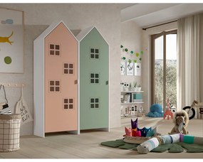 Armadio per bambini verde-rosa 115x171,5 cm CASAMI BRUGES - Vipack