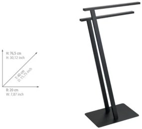 WENKO 24396100 - Porta asciugamani LIRIO 20x40 cm nero