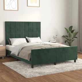 Giroletto Senza Materasso Verde Scuro 140x190 Cm İn Velluto /