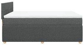 Giroletto a molle con materasso grigio scuro 140x190 cm tessuto