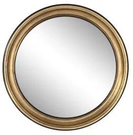 Specchio da parete Home ESPRIT Nero Dorato Resina Specchio Romantico 44 x 5 x 44 cm