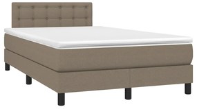 Letto a molle con materasso e led tortora 120x200cm in tessuto