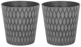 Set di 2 Vasi Argilla grigio scuro ⌀ 36 cm LAVRIO  Beliani