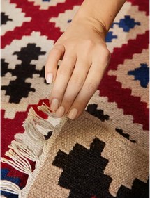 Passatoia rossa in lana reversibile/tessuta a mano 60x190 cm Kamal Rami – Nouristan