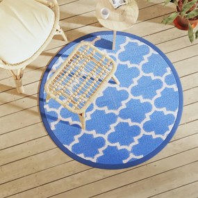 Tappeto Da Esterni Arakıl Blu Ø120 Cm İn Pp /