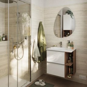 Mobile da bagno sotto lavabo SENSEA Modern bianco laminato opaco L 60 x H 55 x P 45 cm 2 cassetti, lavabo non incluso
