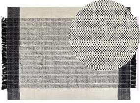 Tappeto lana bianco sporco e nero 140 x 200 cm KETENLI Beliani