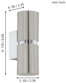 Eglo 96261 - Applique a LED PASSA 2xGU10/3.3W/230V tondo