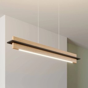 Quitani Lampada LED a sospensione Lexa di Rothfels, rovere/nero, lunghezza 78 cm
