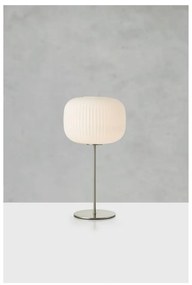 Lampada da tavolo bianca/argentata con paralume in vetro (altezza totale 50 cm) Sober – Markslöjd