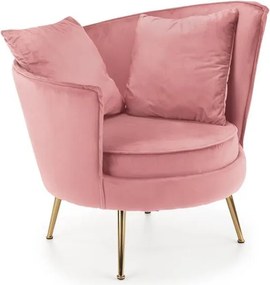 Poltrona imbottita Almond in rosa - H87 cm
