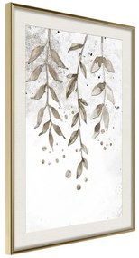 Poster  Curtain of Leaves  Cornice Quadri Cornice d'oro con passe-partout, Larghezza x Altezza Home decor 20x30