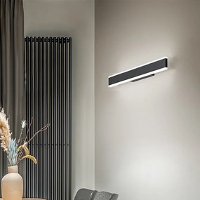 Applique Moderna Kante Metallo Nero Acrilico Led 32W Cct 3000/4000/6000K